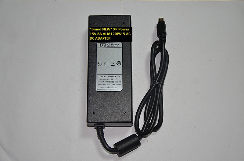 *Brand NEW* 4 pin XP Power ALM120PS15 15V 8A AC DC ADAPTER